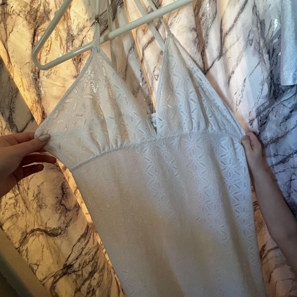 Elegant White Lace Slip Dress